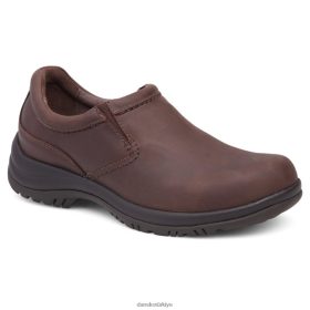 Dansko erkekler Wynn Kahverengi sıkıntılı Loafers & Slip-up FD66Z0276 Dansko Booties